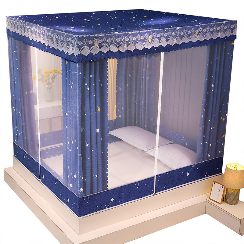 遮光蚊帐家用床帘一体式2022新款高级防摔儿童蚊帐