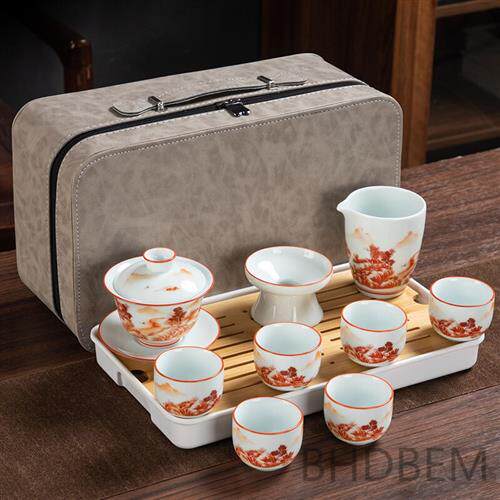 送礼茶具礼物礼盒盒装陶瓷功夫功夫茶套装整套usb保暖坐垫