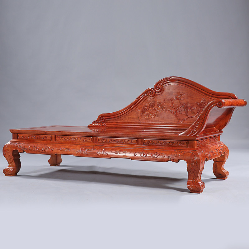 贵妃聚航红木家具缅甸花梨实木客厅中式沙发躺椅贵妃椅