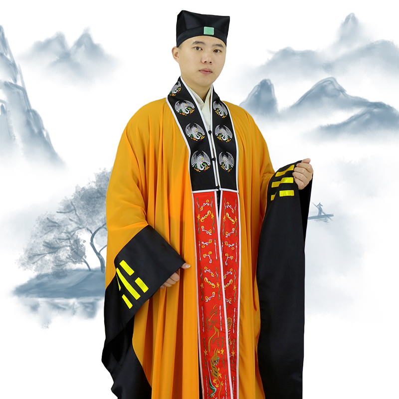 竺云道士道教用品道家法器高功法衣男道道袍太极服