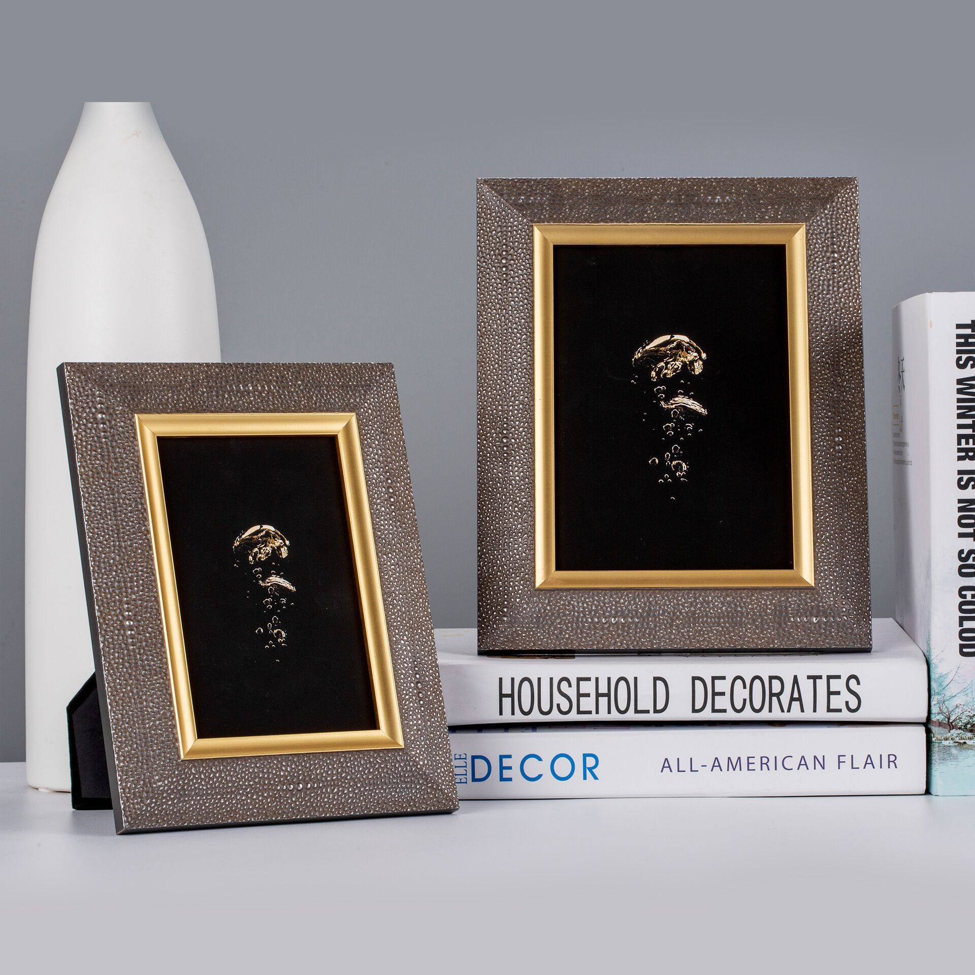 2020款欧式实木相框简约现代轻奢极简摆台样板相框