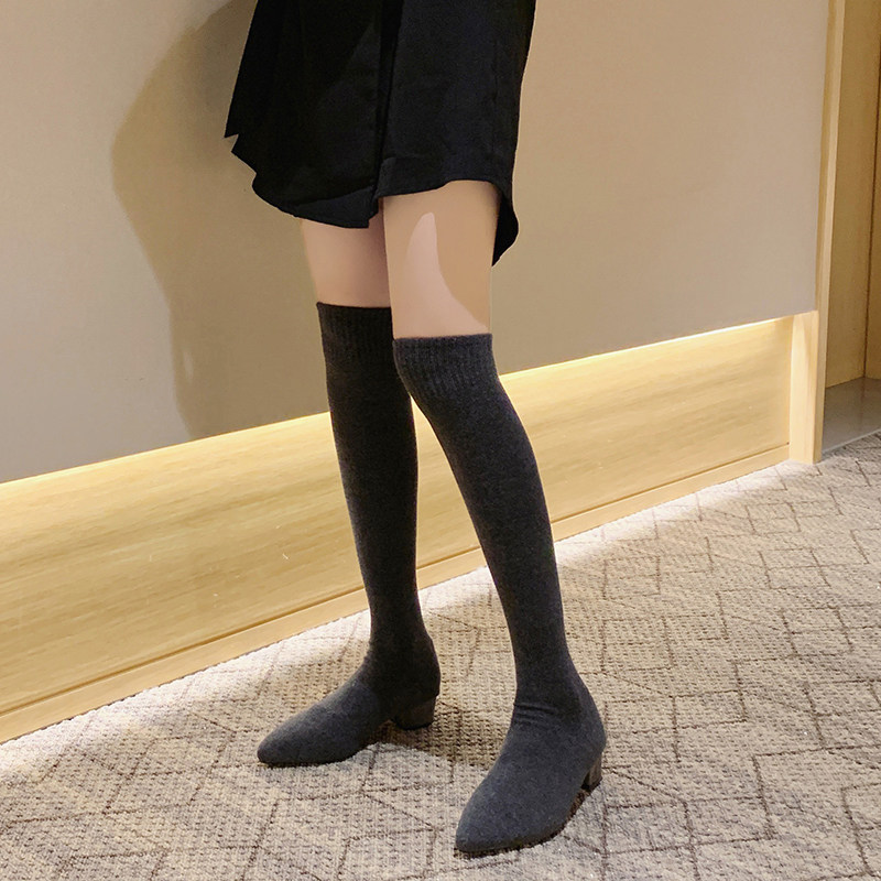 长靴2019新款袜靴春秋过膝长筒ins网红中筒时装靴