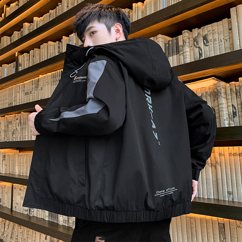 2022新款男士夹克春季潮流宽松工装春秋外套加绒潮牌休闲运动外衣