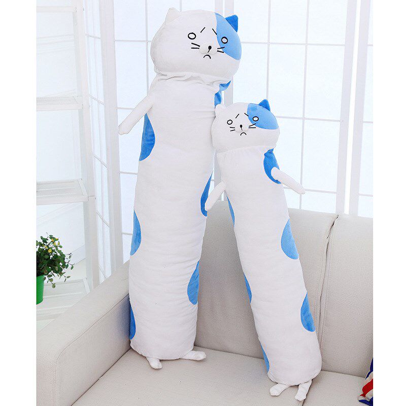 卡通悲伤猫咪长条抱枕小埋毛绒动漫小猫公仔毛绒布艺类玩具