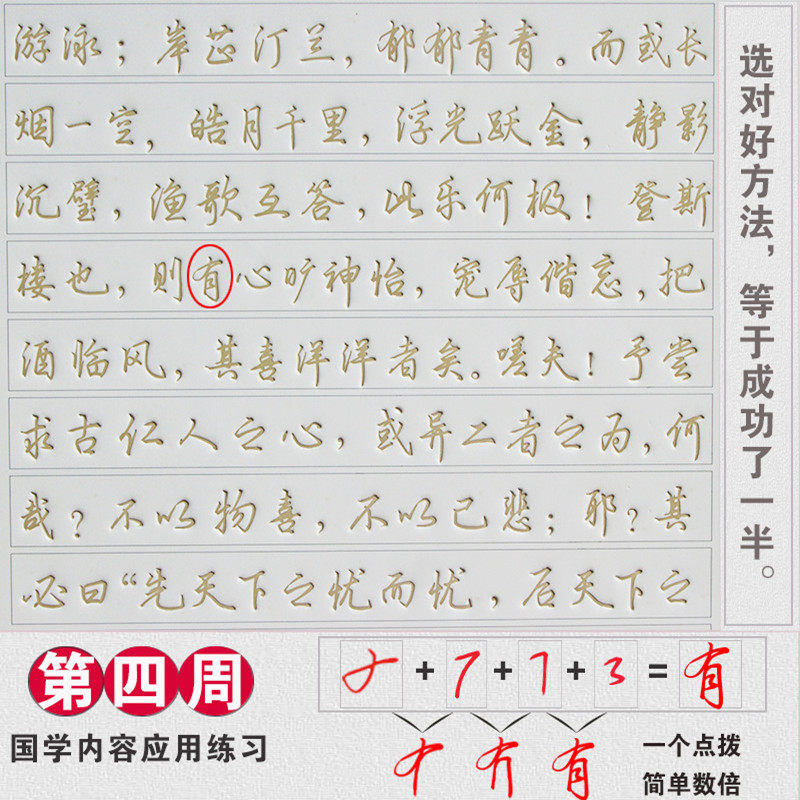 张神农行书密码数字化练字法行楷草书速成凹槽练字帖高中大学生成年人