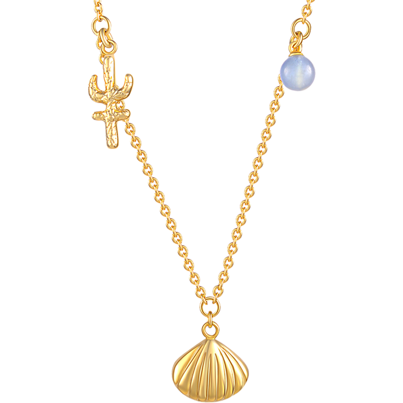 ok海洋项链海蓝宝三叉戟海贝系列之谜amourmer项链