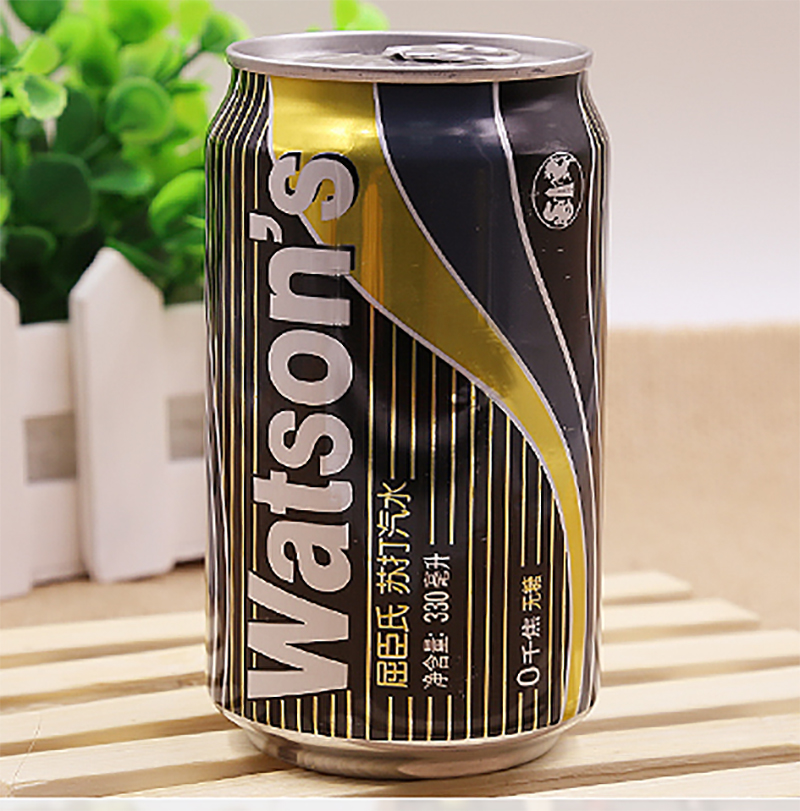 屈臣氏苏打水330ml*8罐苏打汽水 无糖 鸡尾酒调料 多省包邮