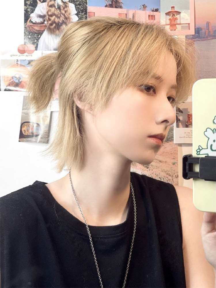 高档网红武士假发男女通用狼尾学生日常男士整顶假发