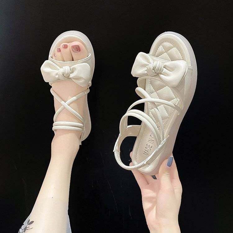 凉鞋女生大童中学生初中潮鞋平底女款女孩少女罗马凉鞋