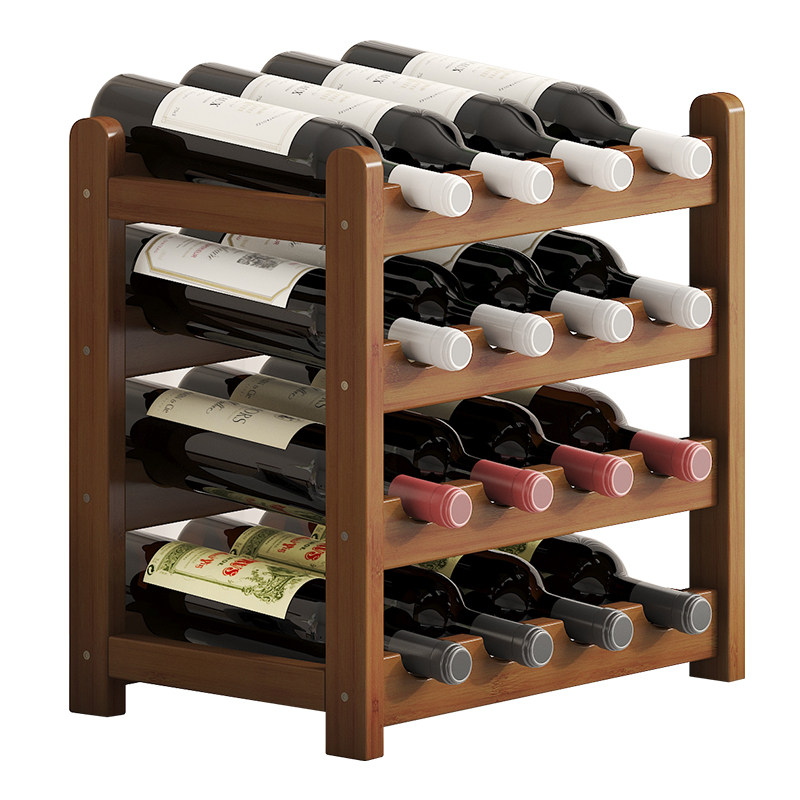 红酒桌上摆件葡萄酒架子竹木家用小型简约酒柜酒架