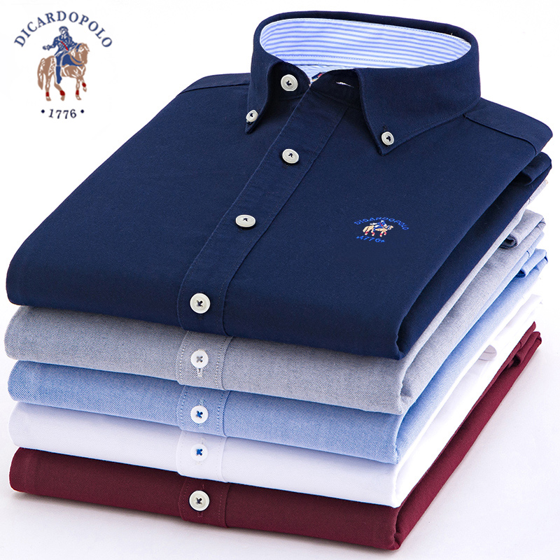 保罗秋冬纯棉衬衫男长袖保暖中年加绒加厚男士修身全棉牛津纺衬衣