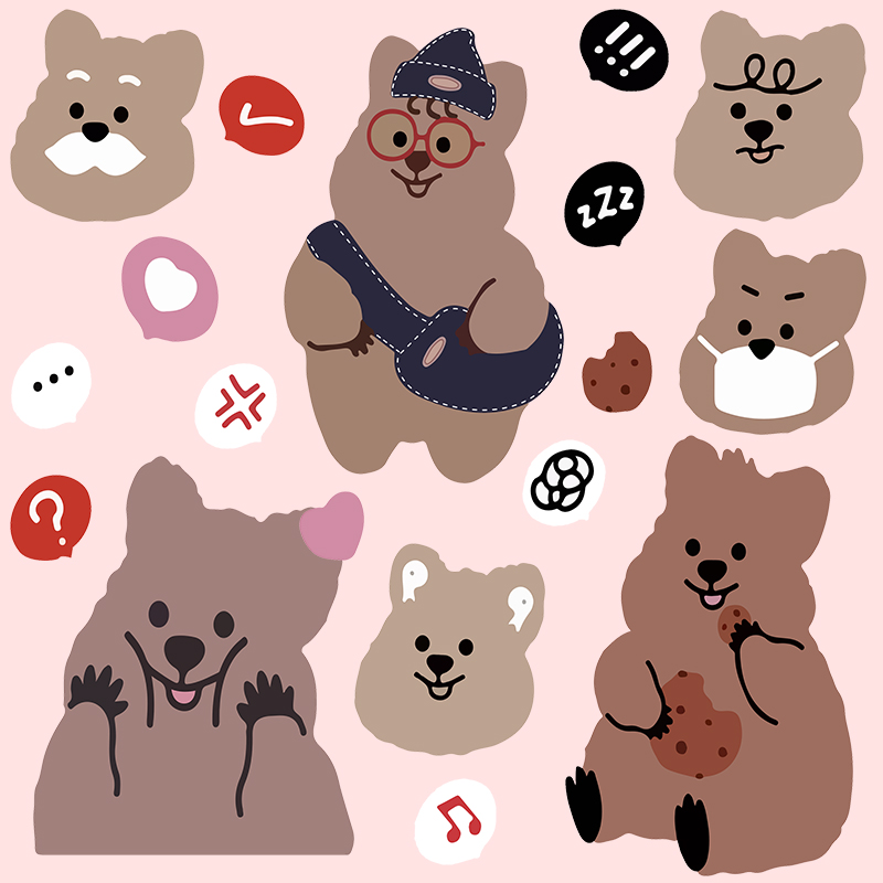 韩国ins卡通可爱考拉笔记本电脑贴纸行李箱平板保温杯笔记本个性小