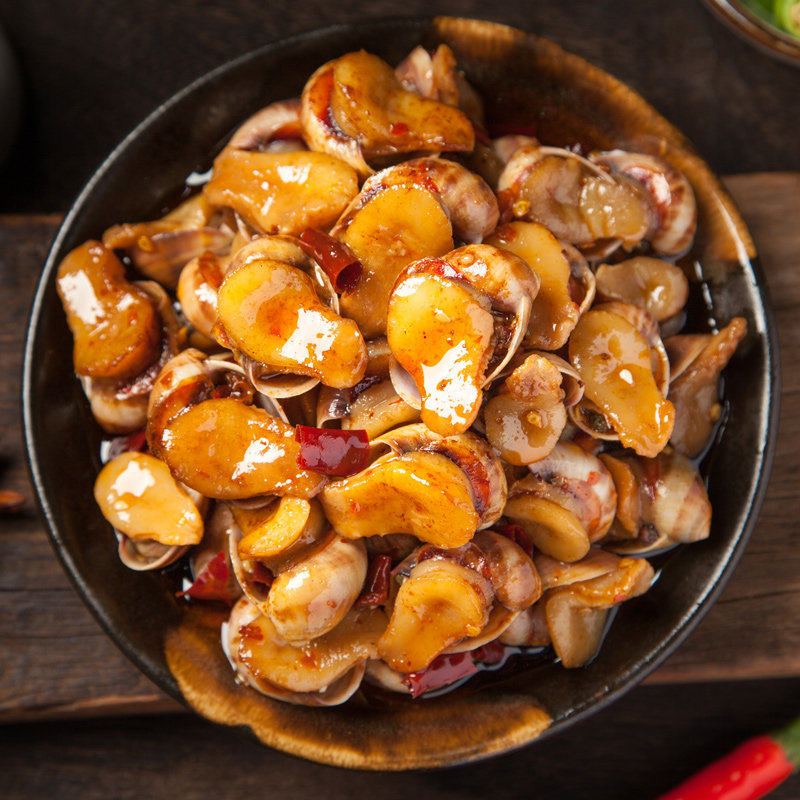 香辣香螺猫眼熟食海鲜爆螺麻辣老婆贝类制品