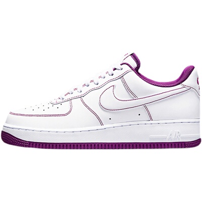 耐克nikeforce男子白紫缝线空军一号休闲运动鞋cv1724板鞋
