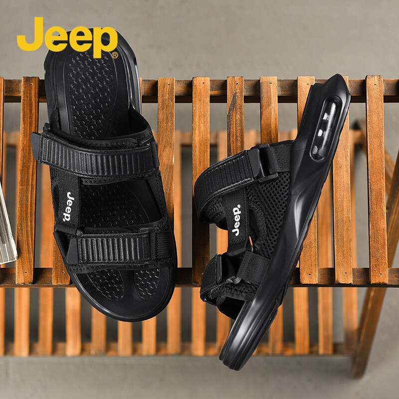 jeep男士凉拖夏季新款潮流防滑室外休闲一字一字拖