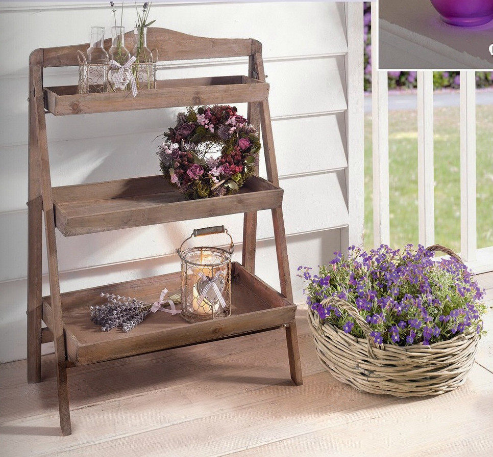 花架摆架小号大小装饰三层花园阳台做旧原木花架