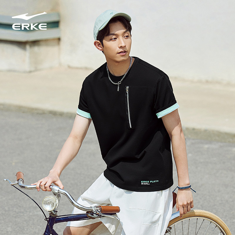 鸿星尔克短袖男夏季男士圆领体恤