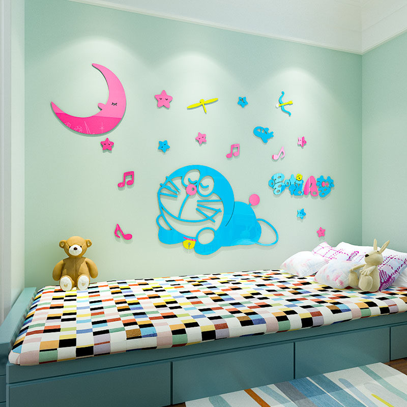 创意哆啦叮当猫幼儿园装饰画客厅儿童3d亚克力立体墙贴