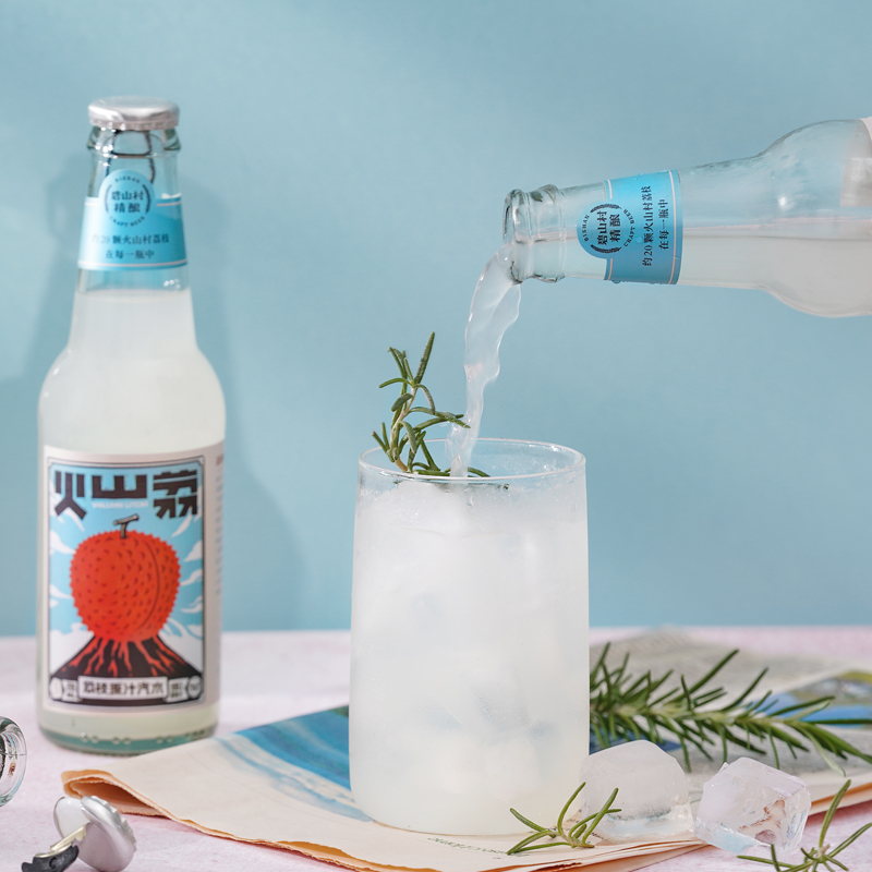 碧山村火山荔气泡水网红汽水果味饮料225ml*6瓶 荔枝汽水碳酸饮料