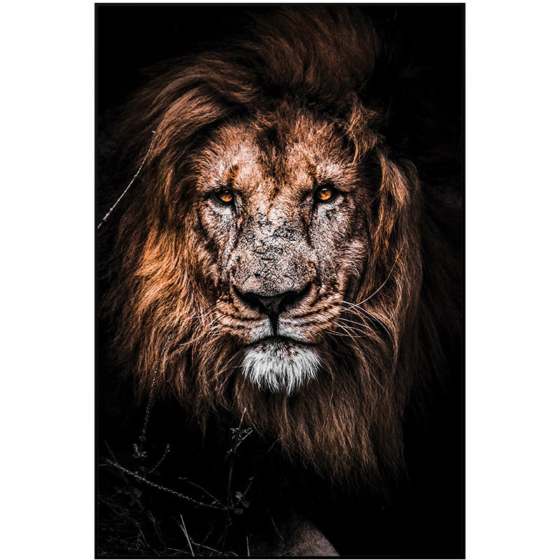 狮子挂画玄关装饰画动物图案壁画走廊过道现代现代装饰画