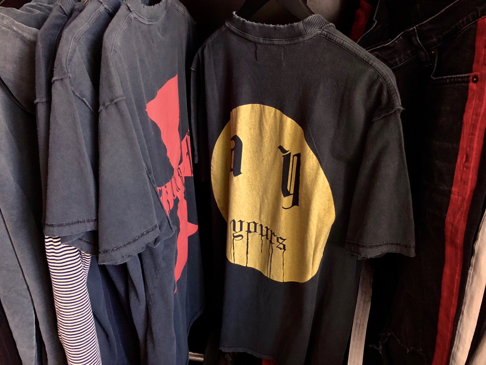 askinsideoutvintage十字架水洗印花tee反穿短袖fog