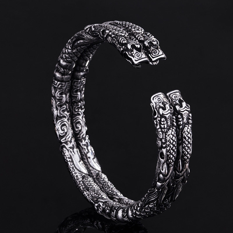 老九门陈伟霆同款首饰手镯双响环赵丽颖龙头开口手镯