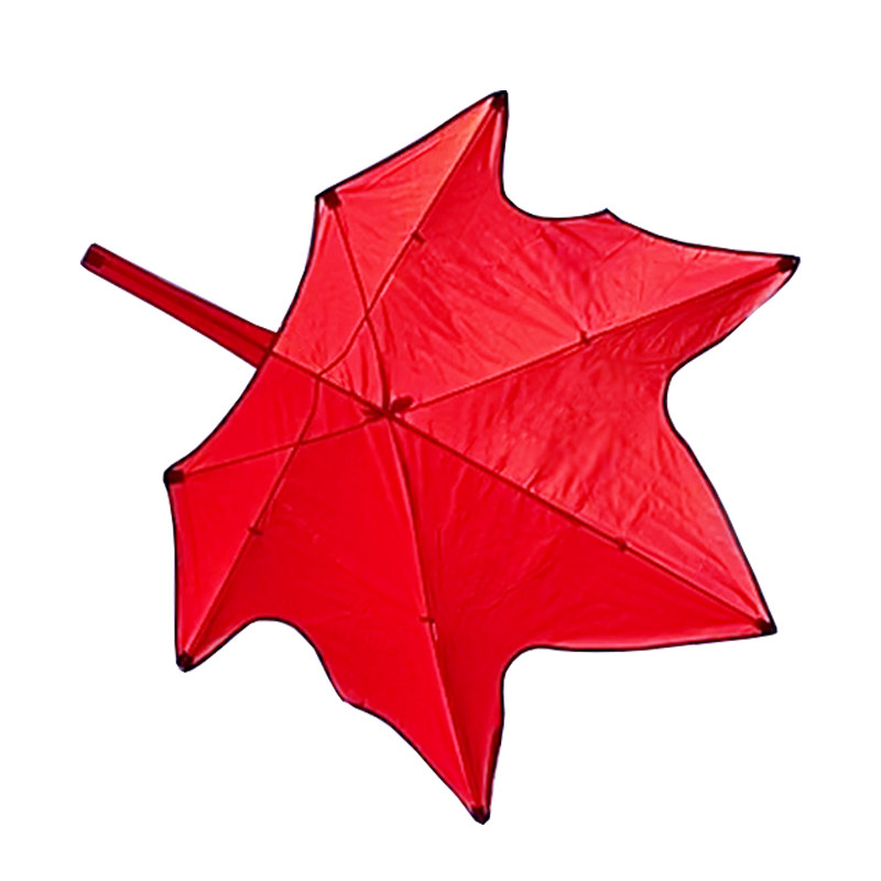 风筝14米红色枫叶微风易飞树叶造型潍坊纯色风筝