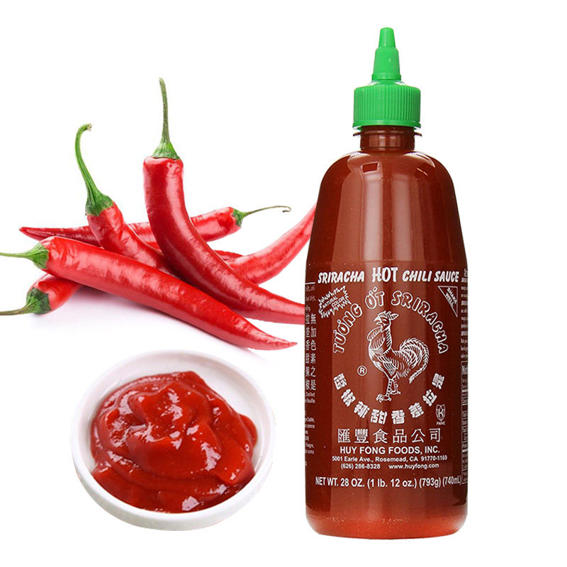 美国进口汇丰拉差辣椒酱红公鸡香甜辣酱拌饭蒜蓉辣椒酱