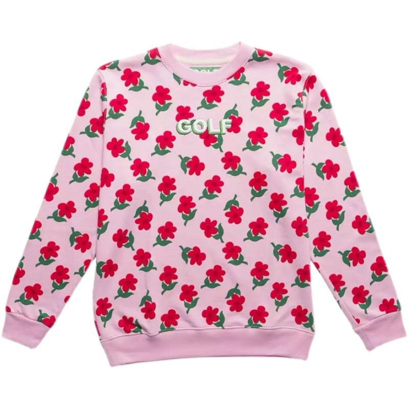 golfwangfindsometimecrewneck粉色满印小花套头卫衣