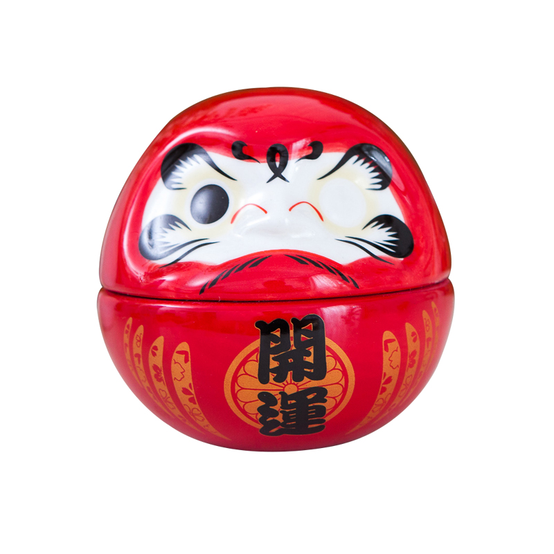 达摩摆件开运不倒翁陶瓷日本红色创意装饰摆件