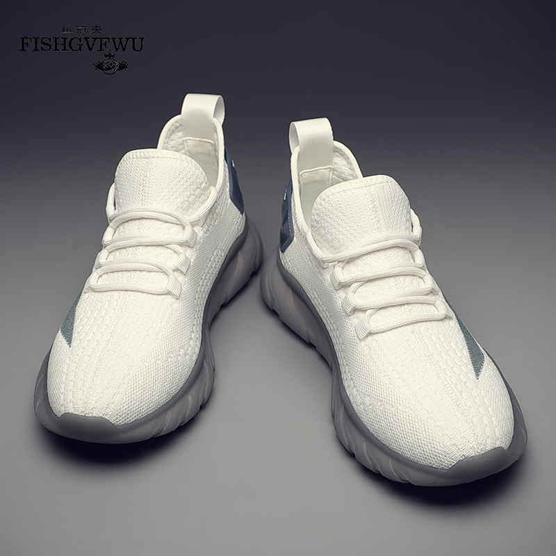 【鱼冠夫】夏季男鞋透气软底百搭网面休闲运动鞋子男潮鞋2022新款
