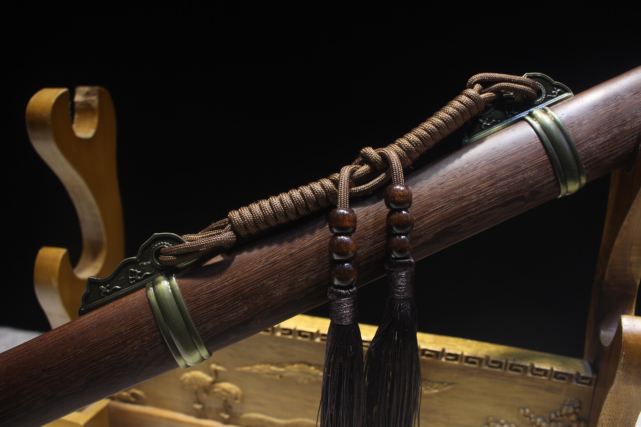 唐剑环首剑手工花纹锰钢一体剑龙龙泉寒兵刀剑刀剑