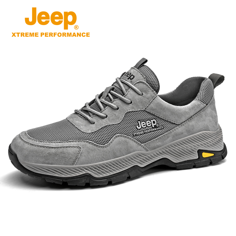 jeep男鞋夏季中年爸爸男士休闲网面透气老人鞋户外旅游鞋子登山鞋