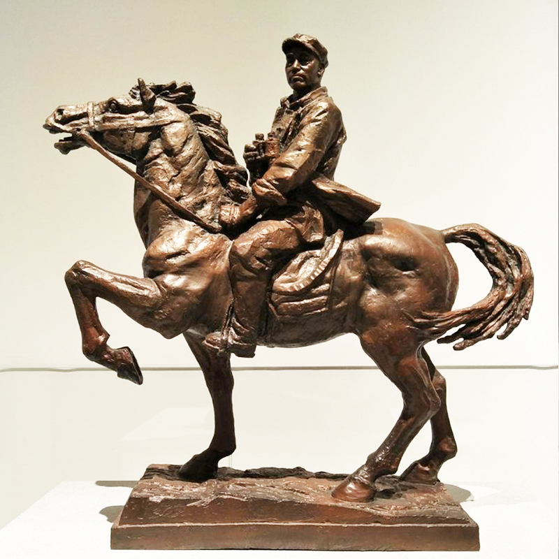 巾帼英雄革命烈士玻璃钢仿铜人物雕塑刘胡兰名人雕像装饰摆件