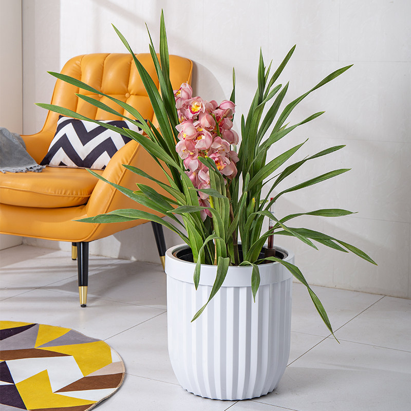 智能自动浇水花盆欧式复古酒店客厅落地高端花盆