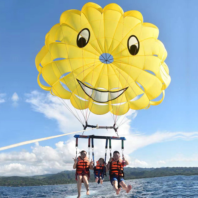 菲律宾长滩岛旅游降落伞拖拽伞单双人摩托艇水上玩乐项目拖翼曳伞
