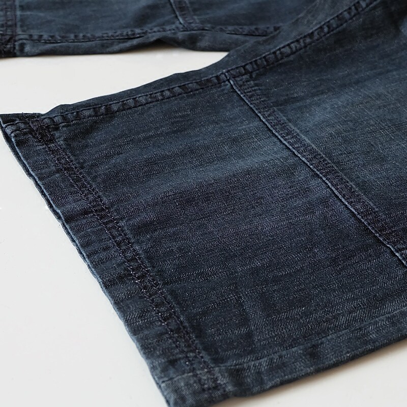 牛仔夏季七分口袋裤多7分中裤宽松裤直筒薄款牛仔裤