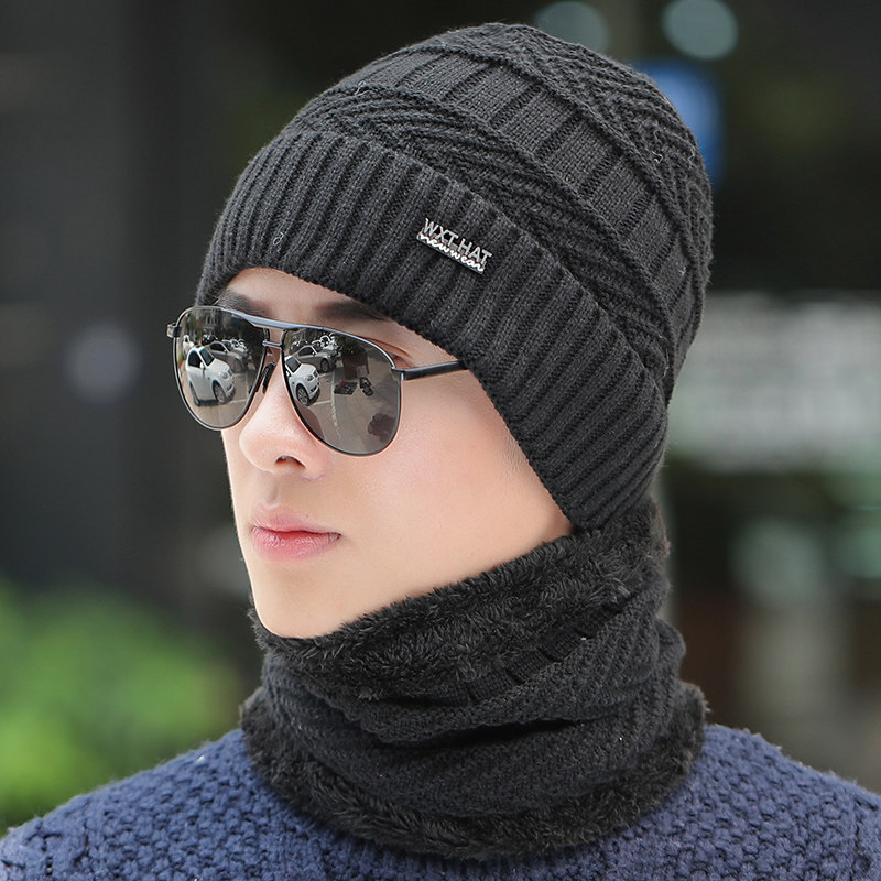 帽子男冬天潮韩版针织毛线帽秋冬季男士骑车保暖防风防寒青年棉帽