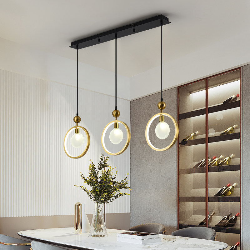 餐厅吊灯三头现代简约创意个性吧台收银台灯饰北欧风格客厅吊灯