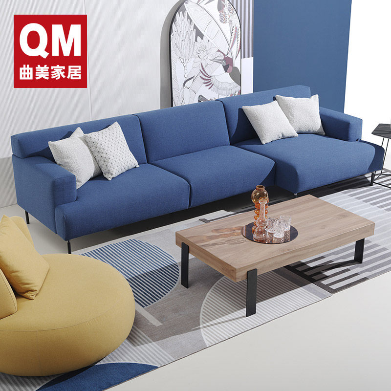 曲美美家居门店同款布艺沙发现代简约约可拆洗布艺布艺沙发