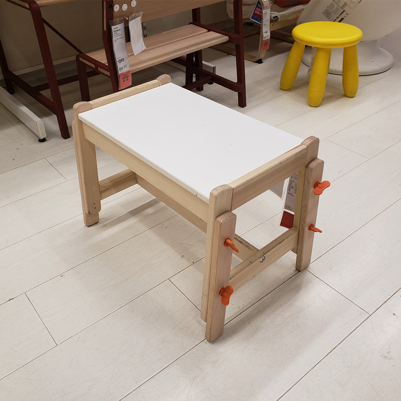 儿童书桌温馨宜家ikea福丽萨特儿童书升降松木儿童桌原婴童