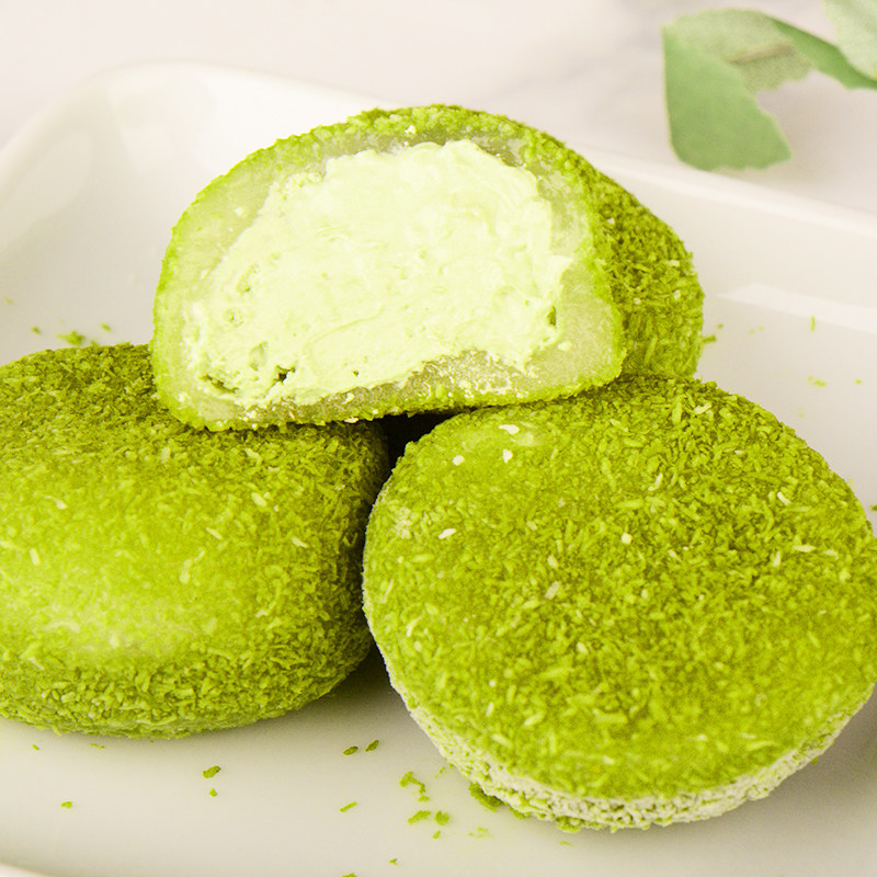 禧客洋风椰蓉大福雪媚娘麻薯糯米团抹茶味点心日式糍粑网红零食品