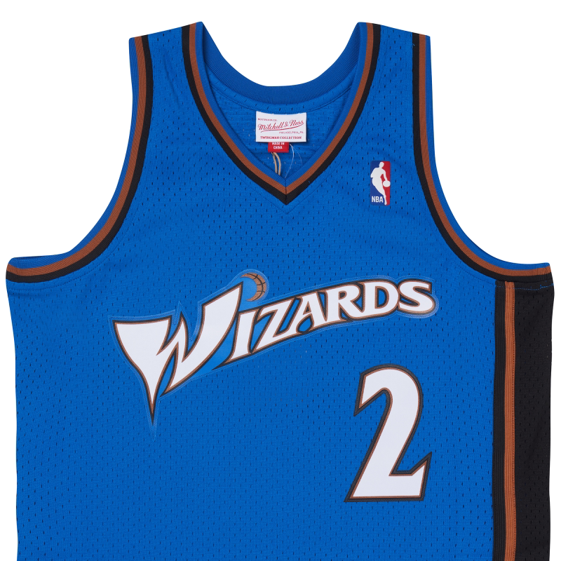 mitchellnessmn奇才沃尔1011年sw复古球衣篮球网眼篮球服