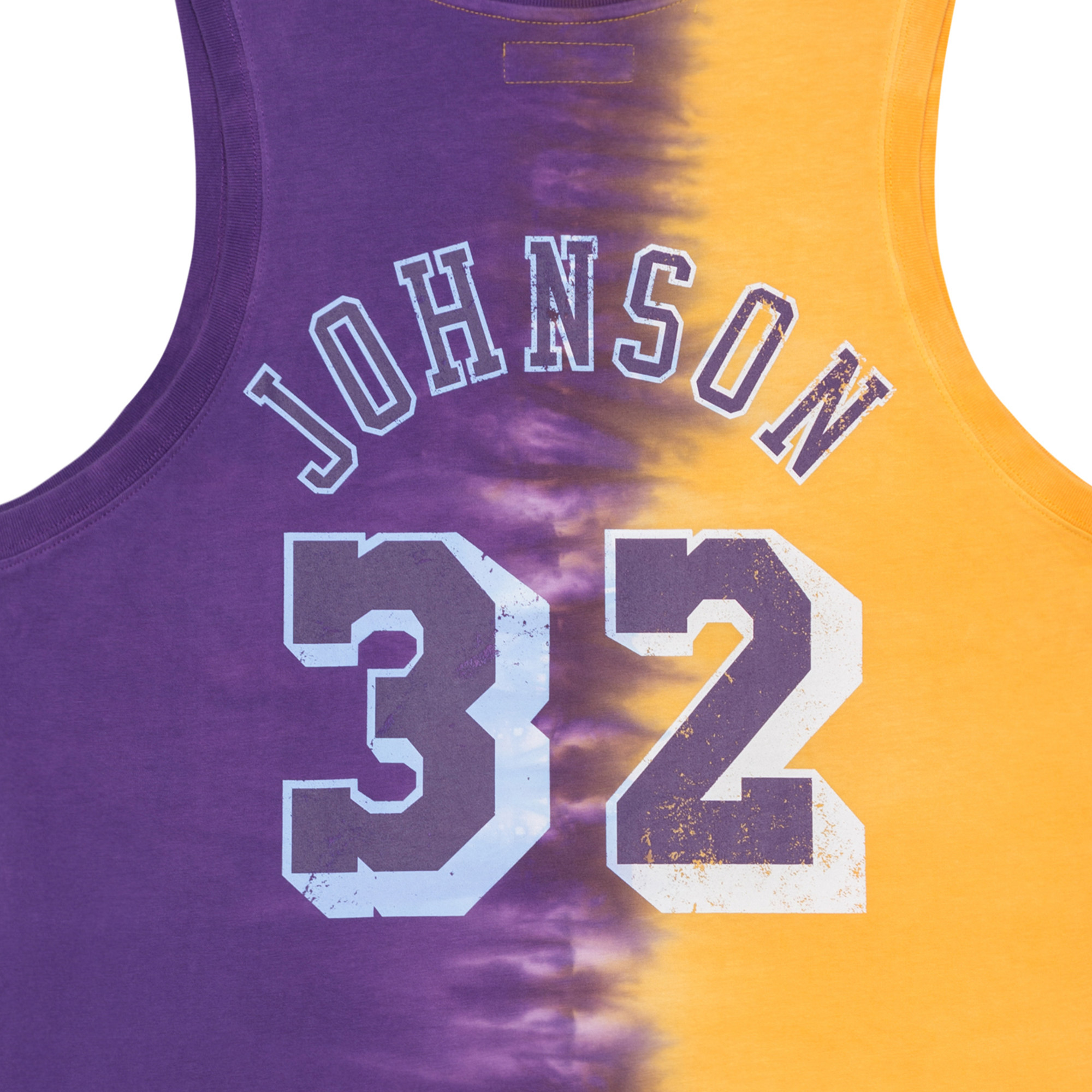 mitchellness球队湖人约翰逊公牛罗德曼扎染系列球衣篮球服