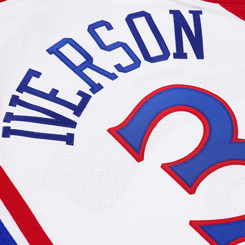 mitchellnessmn76人队艾弗森9697年au复古球衣网眼篮球篮球服