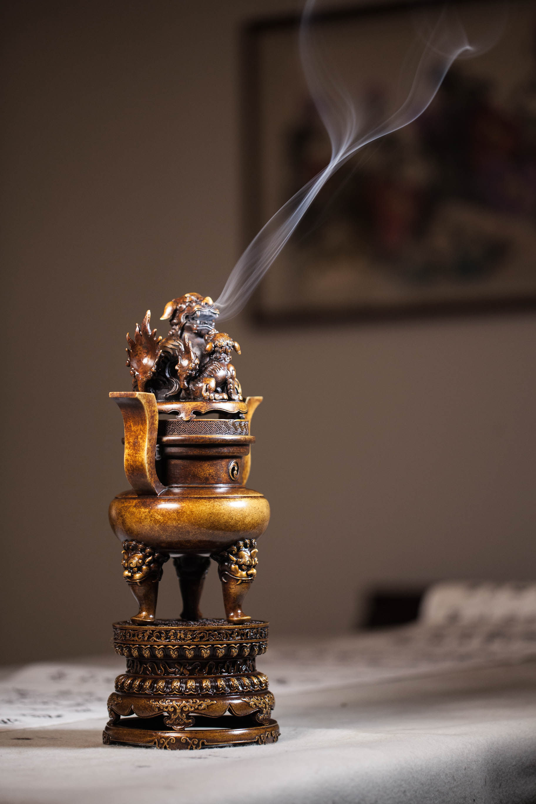 官方巧生炉旗舰店带座朝冠母钮熏炉香盘小香香炉香熏灯炉