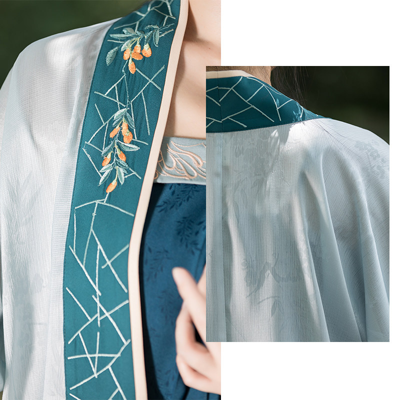 杞子金莲清水溪汉初原创改良汉服女暗纹对襟舒适汉服