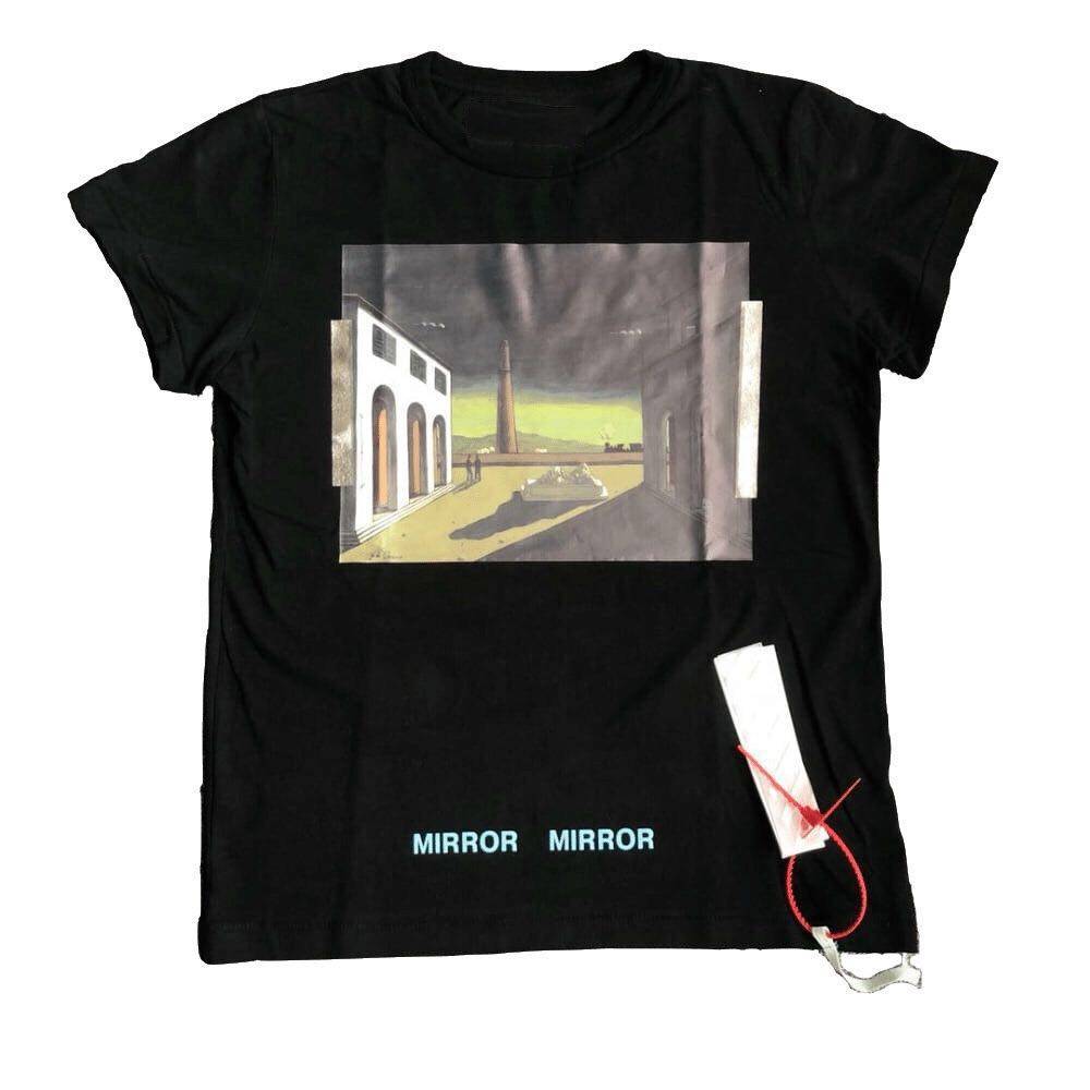 换季特惠off ow工业时代油画短袖 white美潮男女情侣同款短袖ins