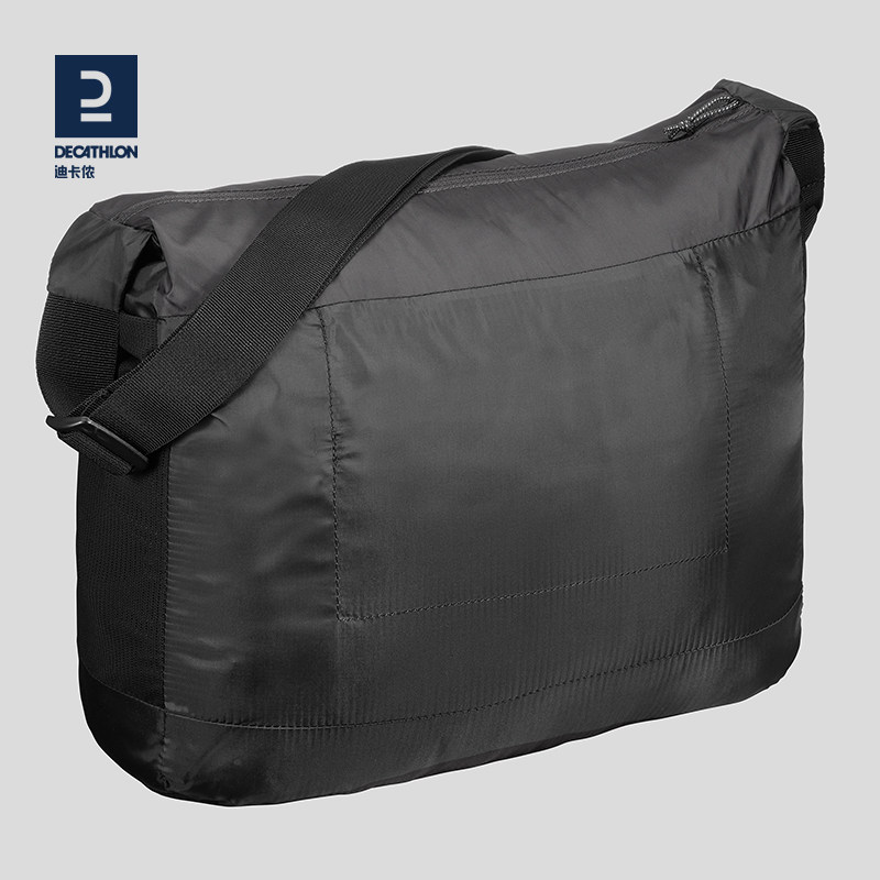 迪卡侬户外可折叠斜挎包单肩皮肤包旅行15l休闲简约挎包