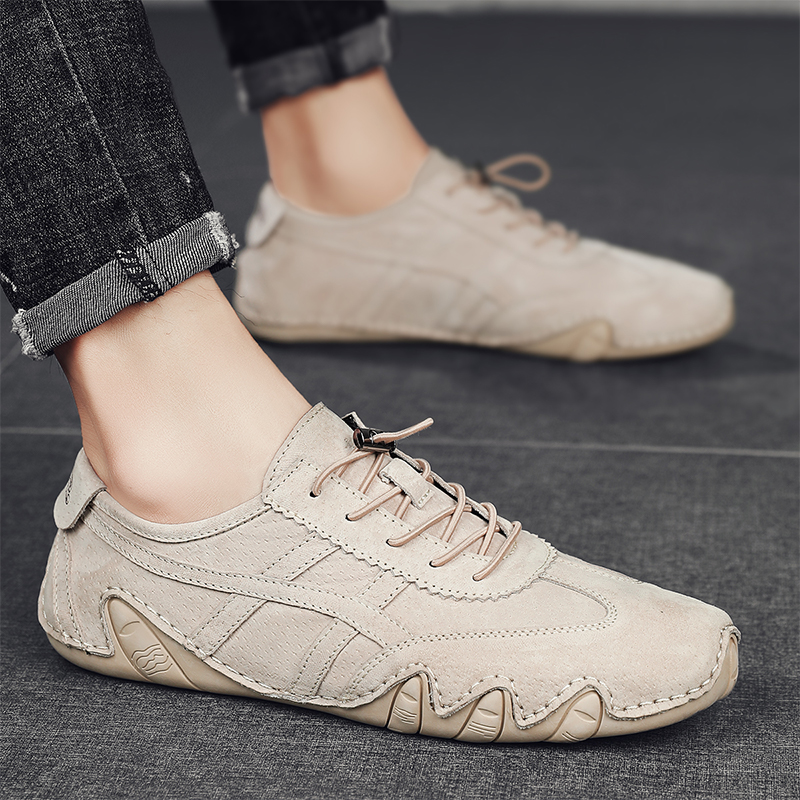 2022夏季新款透气男士休闲小皮鞋男韩版潮流百搭真皮豆豆鞋开车鞋